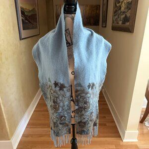 100% Cashmere Scarf with Floral Design
